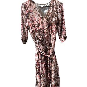 Coldwater Creek Maxi Dress Womens Floral Tropical BeachTie Front Chiffon size 4